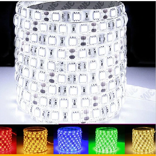 Free ship 5m 300LED 5050 SMD non-water proof led 12V flexible light 60led/m LED strip white/warm white/blue/green/red/yellow | Освещение