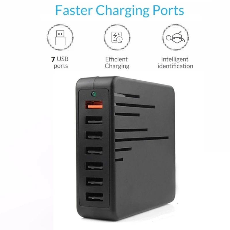 Universal 36W 7 Ports USB Quick charge 3.0 for Iphone XS Max XR EU US Plug Mobile Phone Fast charger charging for Samsug S10 S9
Universal 36W 7 Ports USB Quick charge 3.0 for Iphone XS Max XR EU US Plug Mobile Phone Fast charger charging for Samsug S10 S9
