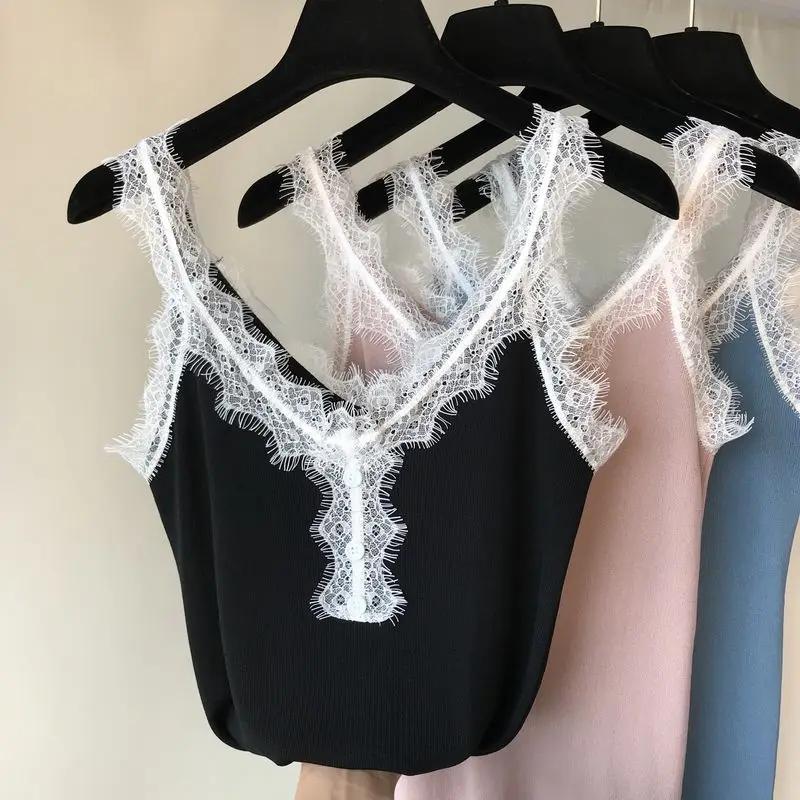 Amolapha Women Summer V Neck Lace Patchwok Knitted Tank Tops Pretty Woman Girls Lace Knit Vest Sleeveless Top
Amolapha Women Summer V Neck Lace Patchwok Knitted Tank Tops Pretty Woman Girls Lace Knit Vest Sleeveless Top