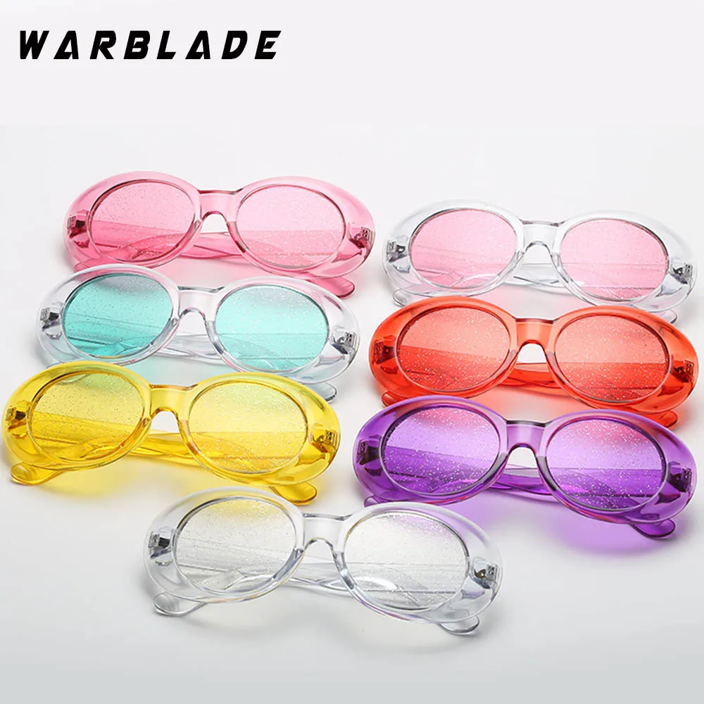 

WarBLade New Oval Sunglasses For Women Gorgeous Granulated Lens Color Plastic Sexy Brand Top Sun Glasses For Male Oculos De Sol