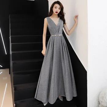 New Formal Evening Dress Elegant Grey Long Sequined Ruffles V Neck Burgundy Modest Prom Party Gown Robe De Soiree Longue 2019
New Formal Evening Dress Elegant Grey Long Sequined Ruffles V Neck Burgundy Modest Prom Party Gown Robe De Soiree Longue 2019