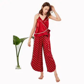 Womens Silk Satin Pajamas Pyjamas Set Sleeveless Sleepwear Pijama Pajamas Suit Female Sleep Two Piece Set Loungewear Free Size
Womens Silk Satin Pajamas Pyjamas Set Sleeveless Sleepwear Pijama Pajamas Suit Female Sleep Two Piece Set Loungewear Free Size