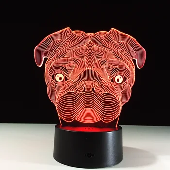 LED 3D USB Cute Pug Dog Night Light Baby Animal Lights 7 Colors Table Lamps For Home Decor Christmas Promotional Gifts
LED 3D USB Cute Pug Dog Night Light Baby Animal Lights 7 Colors Table Lamps For Home Decor Christmas Promotional Gifts