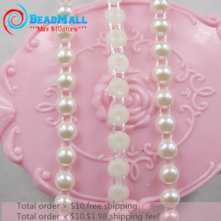 Free shipping 4mm 50m/lot Imitation pearls chain flatback resin half pearls chain pure white/rice white,jewelry making,DIY079
Free shipping 4mm 50m/lot Imitation pearls chain flatback resin half pearls chain pure white/rice white,jewelry making,DIY079