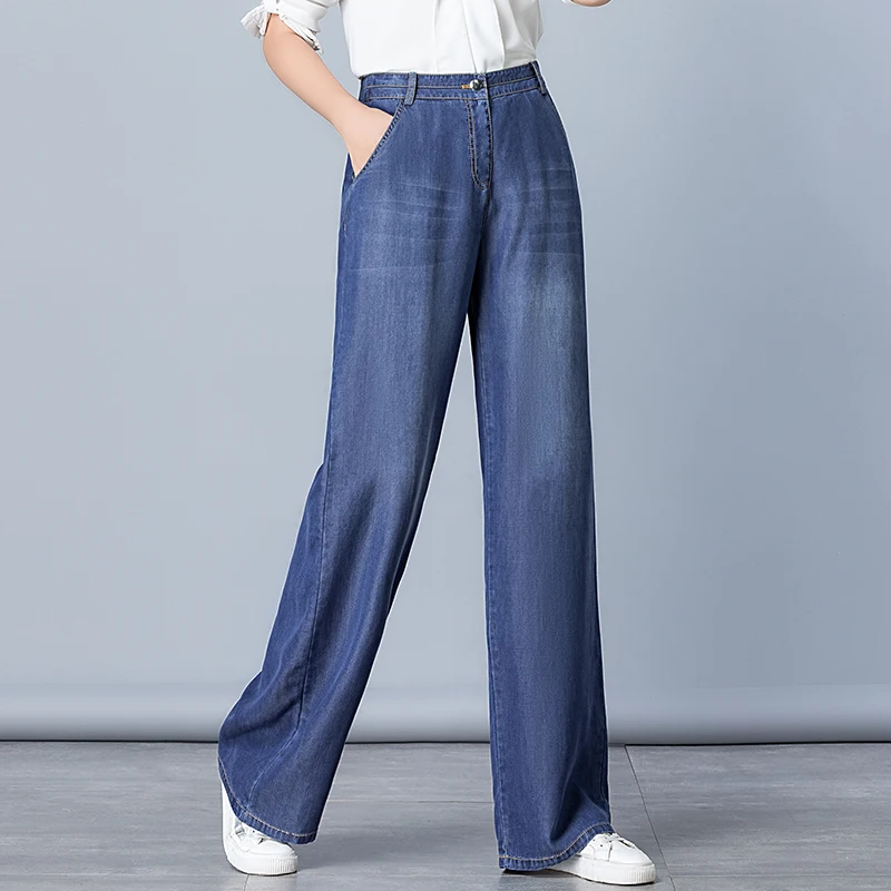 2019 Spring Summer Women Jeans Tencel Wide Leg Pants Casual Loose Denim Trousers High Waist Full Length Jeans
2019 Spring Summer Women Jeans Tencel Wide Leg Pants Casual Loose Denim Trousers High Waist Full Length Jeans