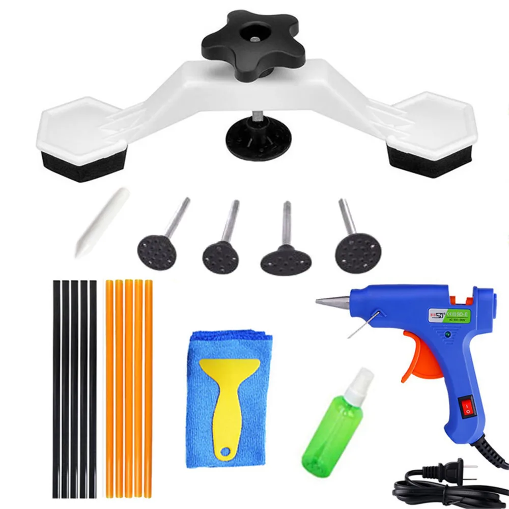 PDR Tools Pops a Dent Bridge Dent Puller Kit with Hot Melt Glue Gun Glue Sticks for Car Body Dent Repair
PDR Tools Pops a Dent Bridge Dent Puller Kit with Hot Melt Glue Gun Glue Sticks for Car Body Dent Repair