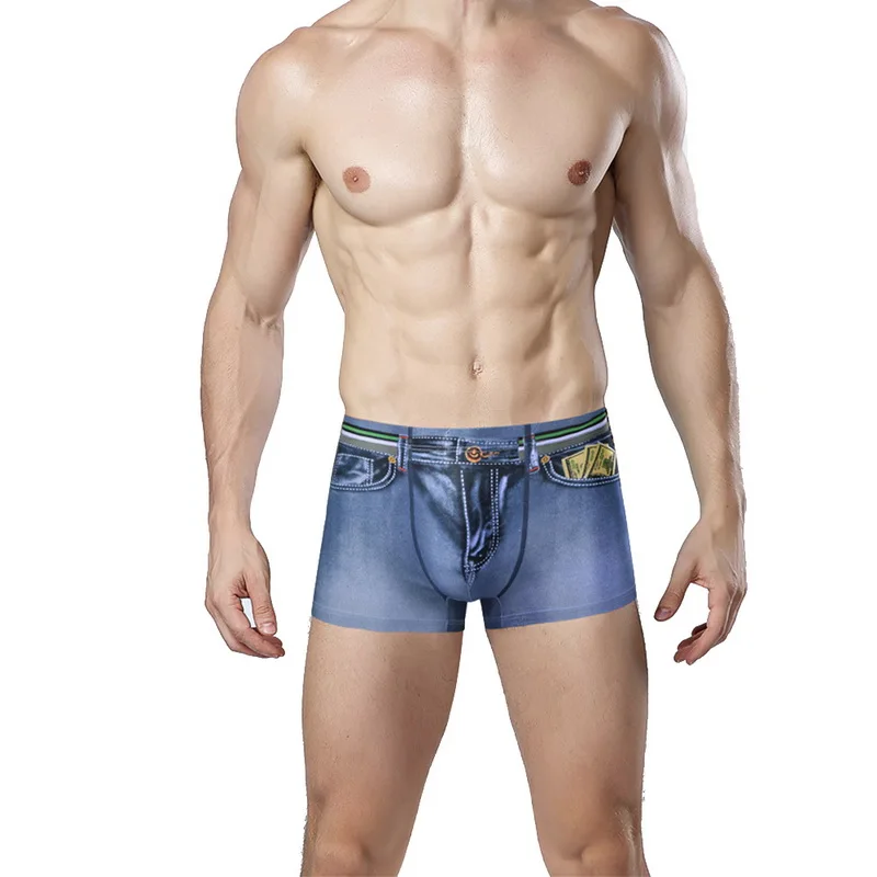 LASPERAL Sexy Underwear 3D Men Classic Print Cotton Spandex Underpants Men Boxers Denim-like Denim Jeans Boxer Shorts Underwear
LASPERAL Sexy Underwear 3D Men Classic Print Cotton Spandex Underpants Men Boxers Denim-like Denim Jeans Boxer Shorts Underwear