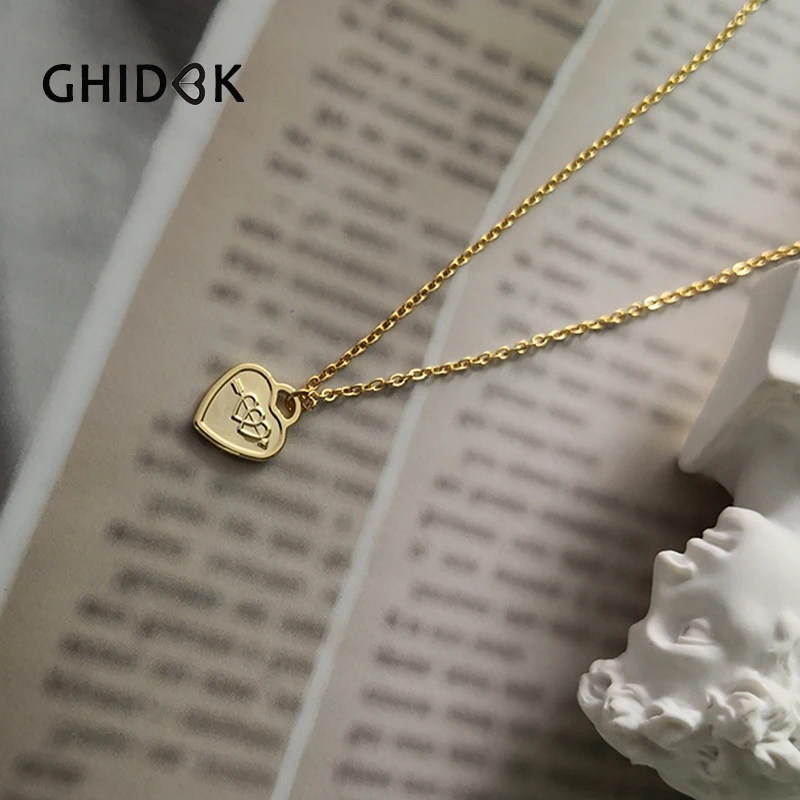 GHIDBK Gold Silver Tiny Heart Pendant Love Necklaces Women Double Sided Lucky Necklace Minimalist 40cm+8cm Extender Chain Choker
GHIDBK Gold Silver Tiny Heart Pendant Love Necklaces Women Double Sided Lucky Necklace Minimalist 40cm+8cm Extender Chain Choker