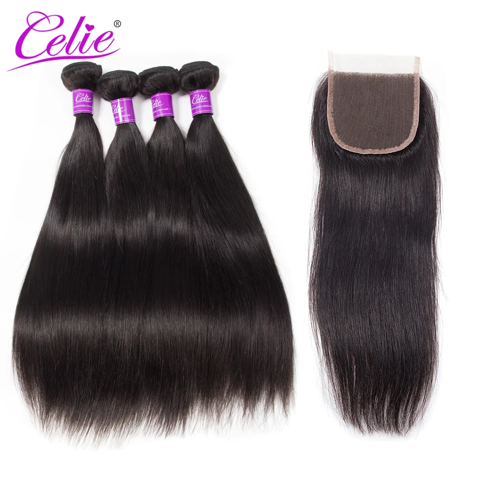 Celie Hair Indian Straight Hair With Closure Human Hair 4 Bundles With Closure Remy Hair Extension With 4X4 Lace Closure
Celie Hair Indian Straight Hair With Closure Human Hair 4 Bundles With Closure Remy Hair Extension With 4X4 Lace Closure