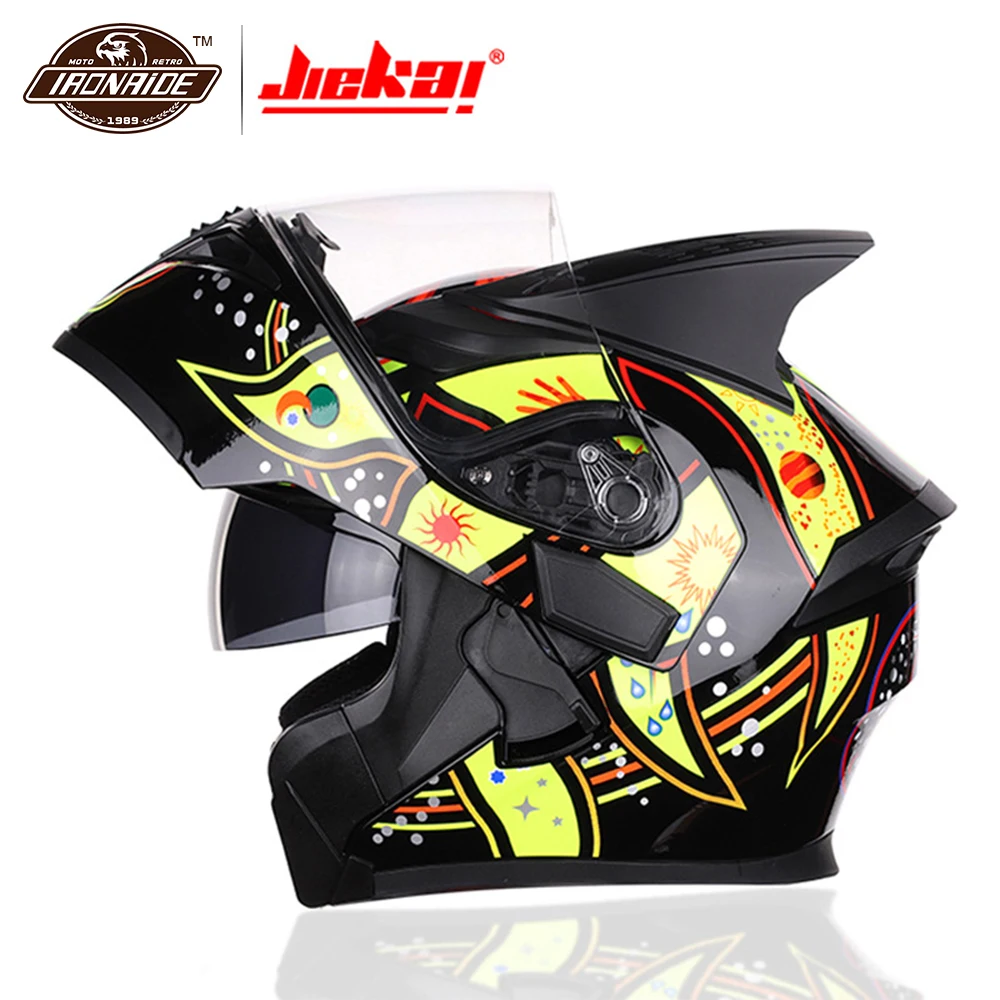JIEKAI Flip Up Motorcycle Helmet Modular Moto Helmet With Inner Sun Visor Safety Double Lens Racing Full Face Helmets
JIEKAI Flip Up Motorcycle Helmet Modular Moto Helmet With Inner Sun Visor Safety Double Lens Racing Full Face Helmets
