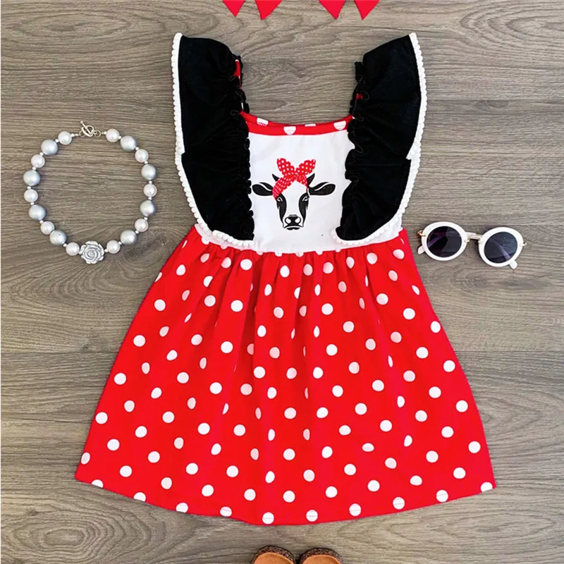 2-9Y Novelty Kid Girls Cattle Print Sundress Patchwork Party Dress Girls Lace Fly Sleeve Swing Dress High Waist Cotton A-Line
2-9Y Novelty Kid Girls Cattle Print Sundress Patchwork Party Dress Girls Lace Fly Sleeve Swing Dress High Waist Cotton A-Line