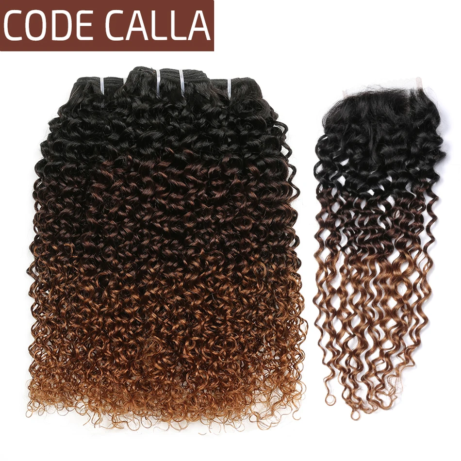 Code Calla Ombre Color Kinky Curly Bundles With Lace Closure Brazilian Raw Virgin Human Hair Unprocessed Weave Weft Extension
Code Calla Ombre Color Kinky Curly Bundles With Lace Closure Brazilian Raw Virgin Human Hair Unprocessed Weave Weft Extension