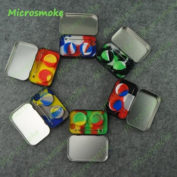 Non Stick Silicone Oil Containers Dab Jar Customized Small Silicone Container Tin Kit Set With Dab Tools and 5ml Container
Non Stick Silicone Oil Containers Dab Jar Customized Small Silicone Container Tin Kit Set With Dab Tools and 5ml Container