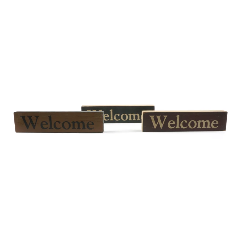 Wooden welcome plaque Rectangular home decoration Welcome Shingle Door Plate wood craft sign welcome 17cm 3pcs/set free shipping 
Wooden welcome plaque Rectangular home decoration Welcome Shingle Door Plate wood craft sign welcome 17cm 3pcs/set free shipping