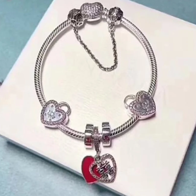 NEW 100% 925 Sterling Silver Love Heart Clip 6 Charm Bead Bracelet Set Planet of Charm Astronaut Night Blue Love Charm
NEW 100% 925 Sterling Silver Love Heart Clip 6 Charm Bead Bracelet Set Planet of Charm Astronaut Night Blue Love Charm