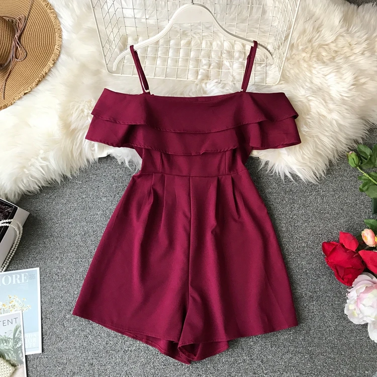 Summer Women Ruffles Rompers Cascading Boat Neck Off-shoulders Playsuits Ladies Loose Leg Short Overalls Playsuits
Summer Women Ruffles Rompers Cascading Boat Neck Off-shoulders Playsuits Ladies Loose Leg Short Overalls Playsuits