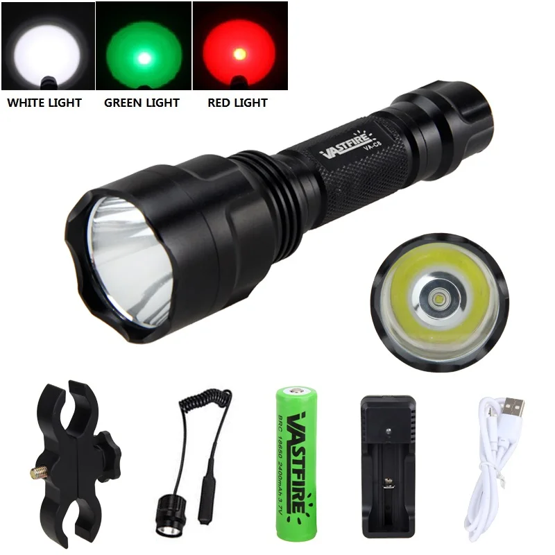 550 Lumens Waterproof Flashlight White/Green/Red color LED Light Lantern Portable Light use for hunting/fishing
550 Lumens Waterproof Flashlight White/Green/Red color LED Light Lantern Portable Light use for hunting/fishing