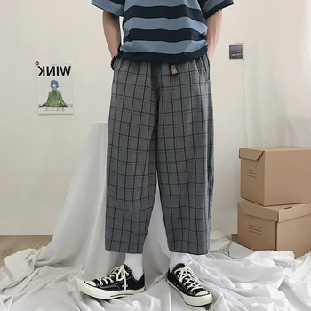 2019 Summer Men's Casual Pants Loose Lattice Printing Wide Leg Pants Elastic Waist Cotton Leisure Homme Trousers Plus Size M-XL
2019 Summer Men's Casual Pants Loose Lattice Printing Wide Leg Pants Elastic Waist Cotton Leisure Homme Trousers Plus Size M-XL