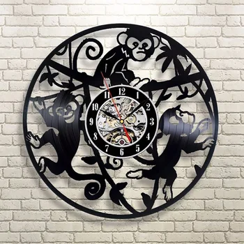 Little Monkeys Record Clock Cute Animal 3D Wall Clock Antique Vinyl Record Hanging Clock Handmade Creative Hanging LED Clock
Little Monkeys Record Clock Cute Animal 3D Wall Clock Antique Vinyl Record Hanging Clock Handmade Creative Hanging LED Clock