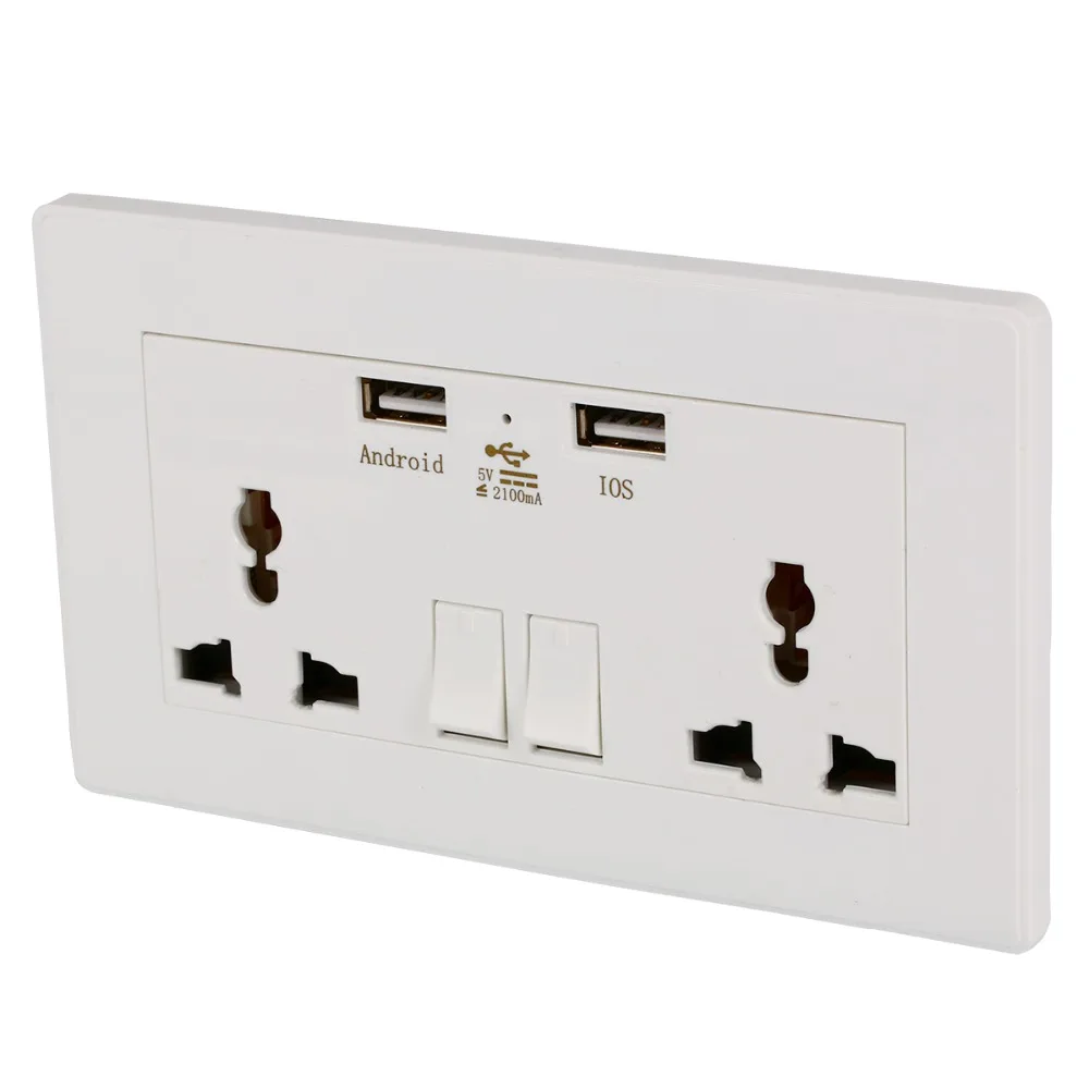 2 USB 2100mA Wall Charger Adapter Socket Dual USB Port Outlets Plate Panel Universal Wall Socket Plug
2 USB 2100mA Wall Charger Adapter Socket Dual USB Port Outlets Plate Panel Universal Wall Socket Plug