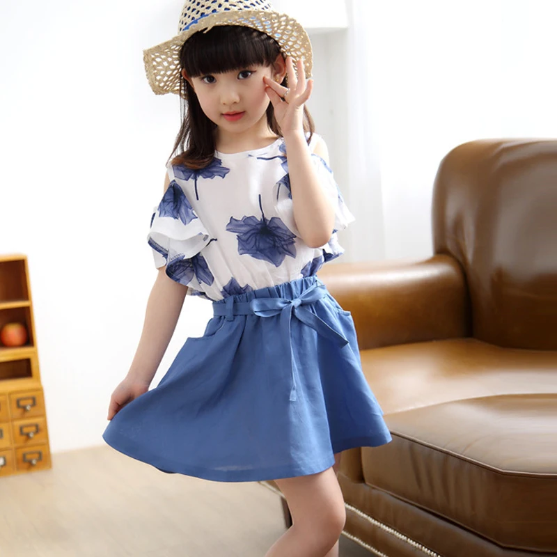 Summer Girl Clothes Two-piece Cartoon Print Short-sleeved Strapless T-shirt Waistband Skirt 4-10 Y Child Quality Clothing 2019
Summer Girl Clothes Two-piece Cartoon Print Short-sleeved Strapless T-shirt Waistband Skirt 4-10 Y Child Quality Clothing 2019