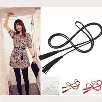Fashion Hand-knit Long Leather Designer Braid Waist Belt With Tassel Party Belts & Cummerbunds String Waistband For Woman Girl
Fashion Hand-knit Long Leather Designer Braid Waist Belt With Tassel Party Belts & Cummerbunds String Waistband For Woman Girl