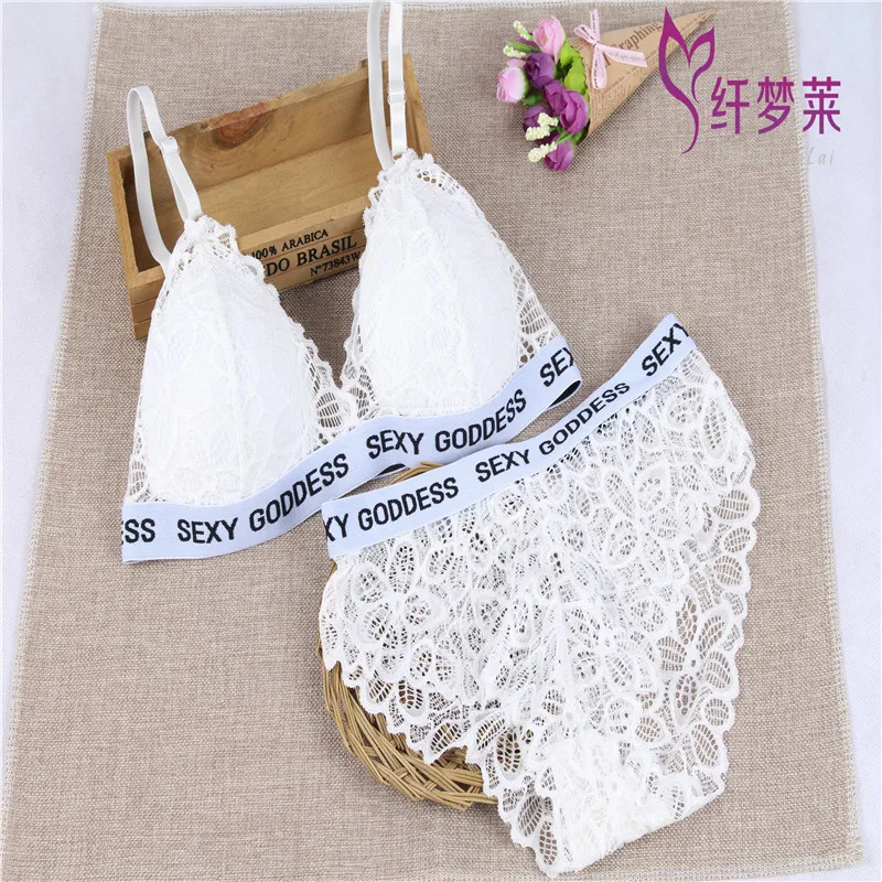 2018 Women Brief Sets Europe style sexy lace bra set back letters transparent appeal without rims easy wear underwear JJX266
2018 Women Brief Sets Europe style sexy lace bra set back letters transparent appeal without rims easy wear underwear JJX266