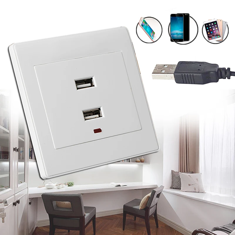 Dual USB Wall Socket Charger AC/DC Power Adapter Plug Outlet Plate Panel 90V-270V
Dual USB Wall Socket Charger AC/DC Power Adapter Plug Outlet Plate Panel 90V-270V