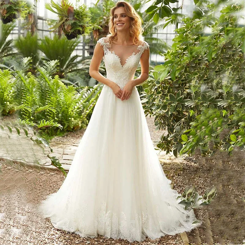 Eightale Boho Wedding Dress Scoop Cap Sleeves Appliques Lace Wedding Gowns A-Line Train Bride Dress vestido de noivas 2019
Eightale Boho Wedding Dress Scoop Cap Sleeves Appliques Lace Wedding Gowns A-Line Train Bride Dress vestido de noivas 2019