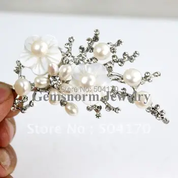 Charming Freshwater White Pearl Flower Brooches Rice Pearls Shell Petal New Fashion Floral Jewelry 10pcs/lot FP300
Charming Freshwater White Pearl Flower Brooches Rice Pearls Shell Petal New Fashion Floral Jewelry 10pcs/lot FP300