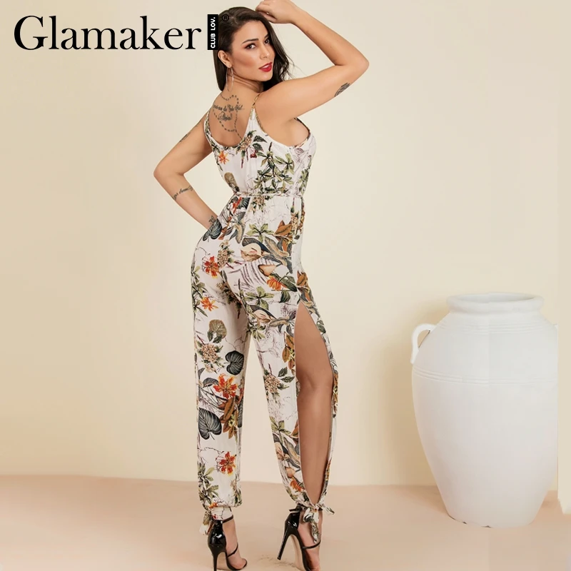 Glamaker Floral print elegant women jumpsuit & romper Sexy V neck sleeveless jumpsuit long Women boho party playsuit overalls
Glamaker Floral print elegant women jumpsuit & romper Sexy V neck sleeveless jumpsuit long Women boho party playsuit overalls