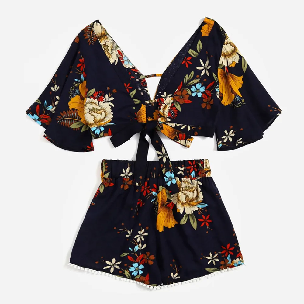 summer clothes for women 2 piece set women Casual Two Piece Set Women Botanical Print Summer V Collar Top Shorts Beachwear
summer clothes for women 2 piece set women Casual Two Piece Set Women Botanical Print Summer V Collar Top Shorts Beachwear