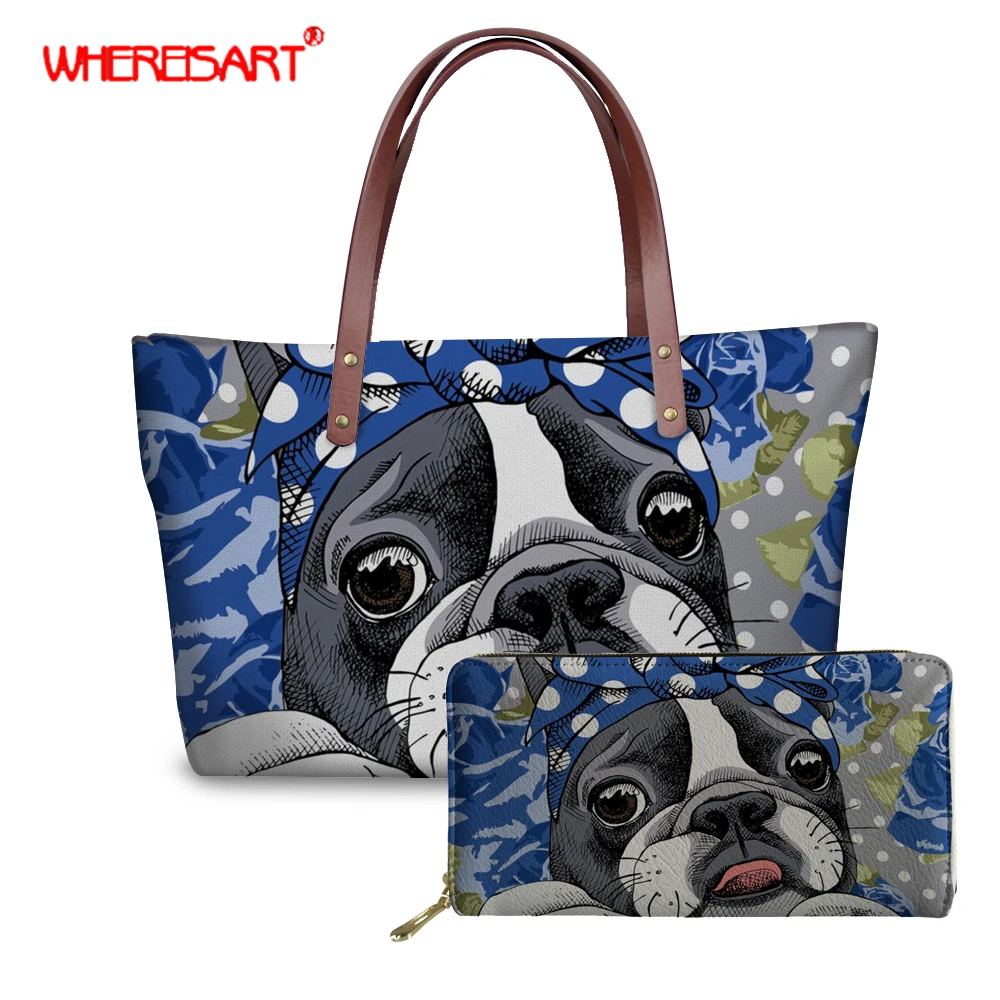 WHEREISART Women Bag Boston Terrier Prints Handbag Women Shoulder Bag Tote Sac A Main Femme Luxury Designer Ladies Custom Bags
WHEREISART Women Bag Boston Terrier Prints Handbag Women Shoulder Bag Tote Sac A Main Femme Luxury Designer Ladies Custom Bags