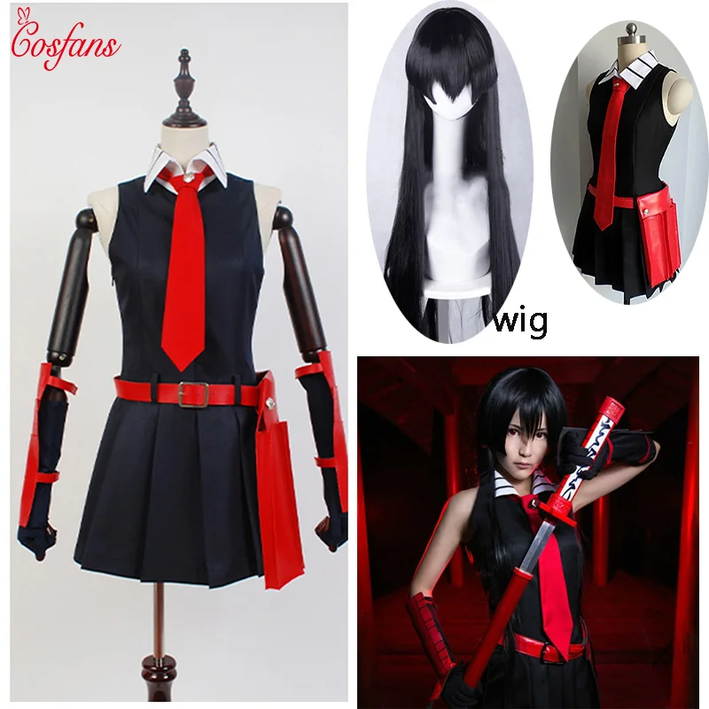 8PCS Akame ga KILL Akame Cosplay Black Sleeveless Dress Uniform Outfit Anime Cosplay Costumes and wig glove sock Christmas Party
8PCS Akame ga KILL Akame Cosplay Black Sleeveless Dress Uniform Outfit Anime Cosplay Costumes and wig glove sock Christmas Party