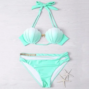 2pcs/set Mermaid Shell Bikinis Set Bra Design Two-Piece Suit Swimwear Gradient Color Beachwear Sexy Swimsuit Bikini Beachwear
2pcs/set Mermaid Shell Bikinis Set Bra Design Two-Piece Suit Swimwear Gradient Color Beachwear Sexy Swimsuit Bikini Beachwear