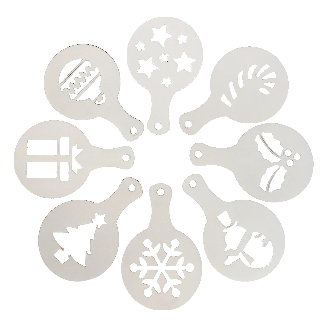 Christmas Plastic Wreath Mold Coffee Printing Model Thick cafe foam spray template barista Mold Tools
Christmas Plastic Wreath Mold Coffee Printing Model Thick cafe foam spray template barista Mold Tools