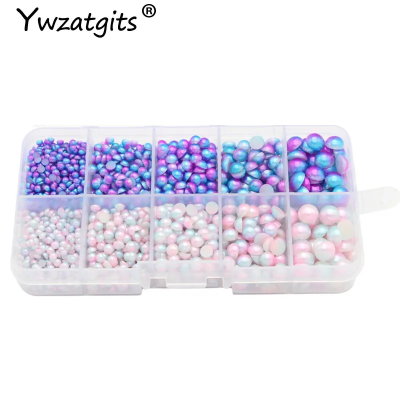 2200pcs/box 3/4/5/6/8mm Gradient color ABS Flatback Half Round Imitation Pearl Craft DIY Nail Art Jewelry Accessories YF1028
2200pcs/box 3/4/5/6/8mm Gradient color ABS Flatback Half Round Imitation Pearl Craft DIY Nail Art Jewelry Accessories YF1028