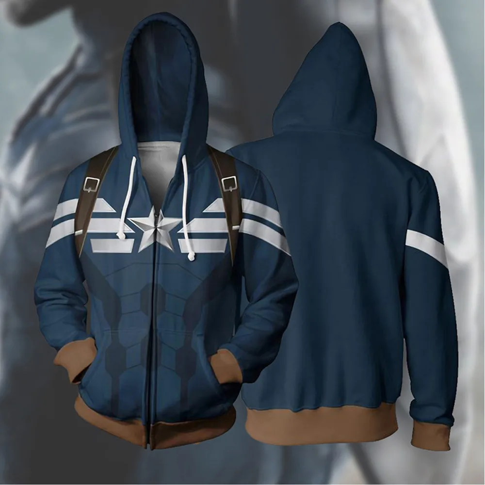 Avengers 4 Endgame Captain America Clothes With Hat Mens Hooded Sweatshirts Streetwear Steven Rogers Hoodies Jackets Coats Tops
Avengers 4 Endgame Captain America Clothes With Hat Mens Hooded Sweatshirts Streetwear Steven Rogers Hoodies Jackets Coats Tops