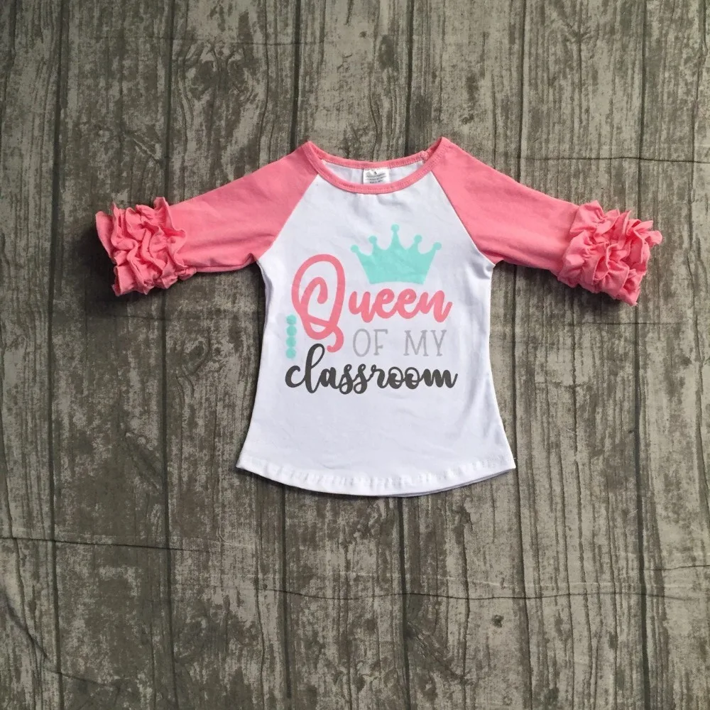 2018 new arrival baby girls queen of my classroom boutique top shirts coral t-shirt clothes back to school cotton raglans crown
2018 new arrival baby girls queen of my classroom boutique top shirts coral t-shirt clothes back to school cotton raglans crown