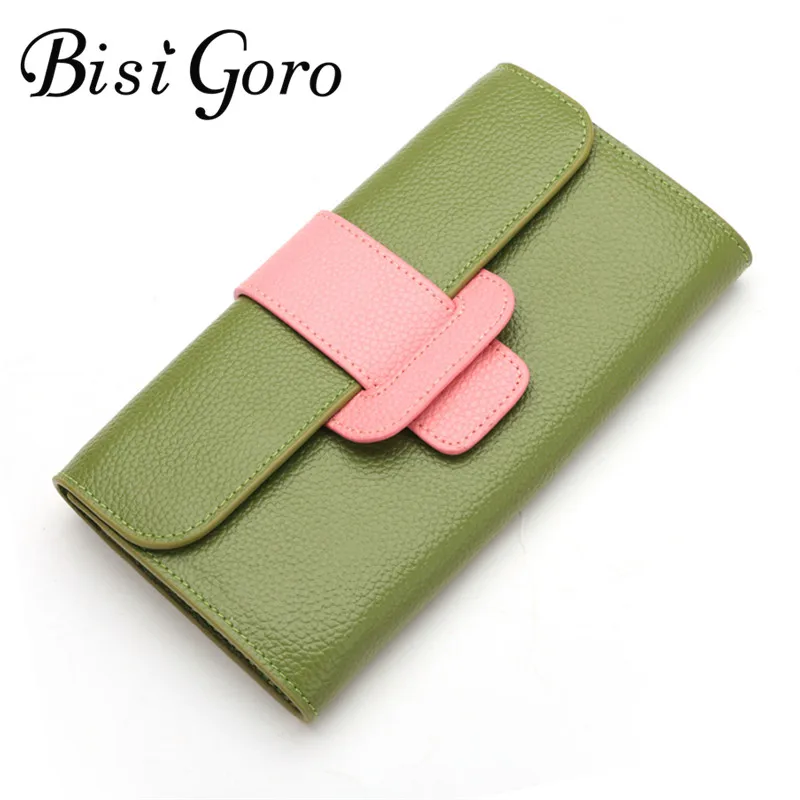 Bisi Goro Cowhide Leather Wallet Women Long Slim Lady Magnetic buckle Patchwork Clutch Card Holder Pocket Wallet Female Purse
Bisi Goro Cowhide Leather Wallet Women Long Slim Lady Magnetic buckle Patchwork Clutch Card Holder Pocket Wallet Female Purse