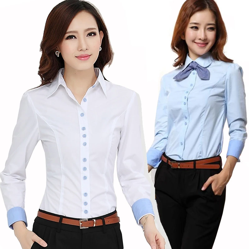 New 2019 autumn winter women shirt long sleeve cotton OL work wear clothing female blouse shirts
New 2019 autumn winter women shirt long sleeve cotton OL work wear clothing female blouse shirts