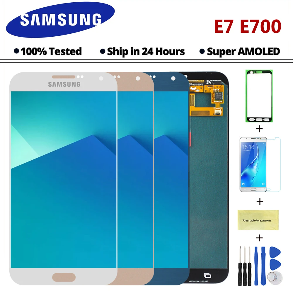 ЖК-дисплей 5 ''Super AMOLED E7 для Samsung Galaxy E700 E700F E7000 E7009 с сенсорным экраном и