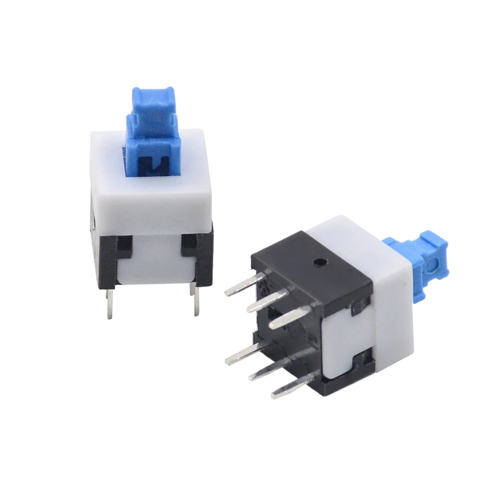 10/20/30pcs/lots 8X8mm Blue Cap Self-locking Type Square Button Switch 8*8 mm 100000 Times Service Life | Обустройство дома