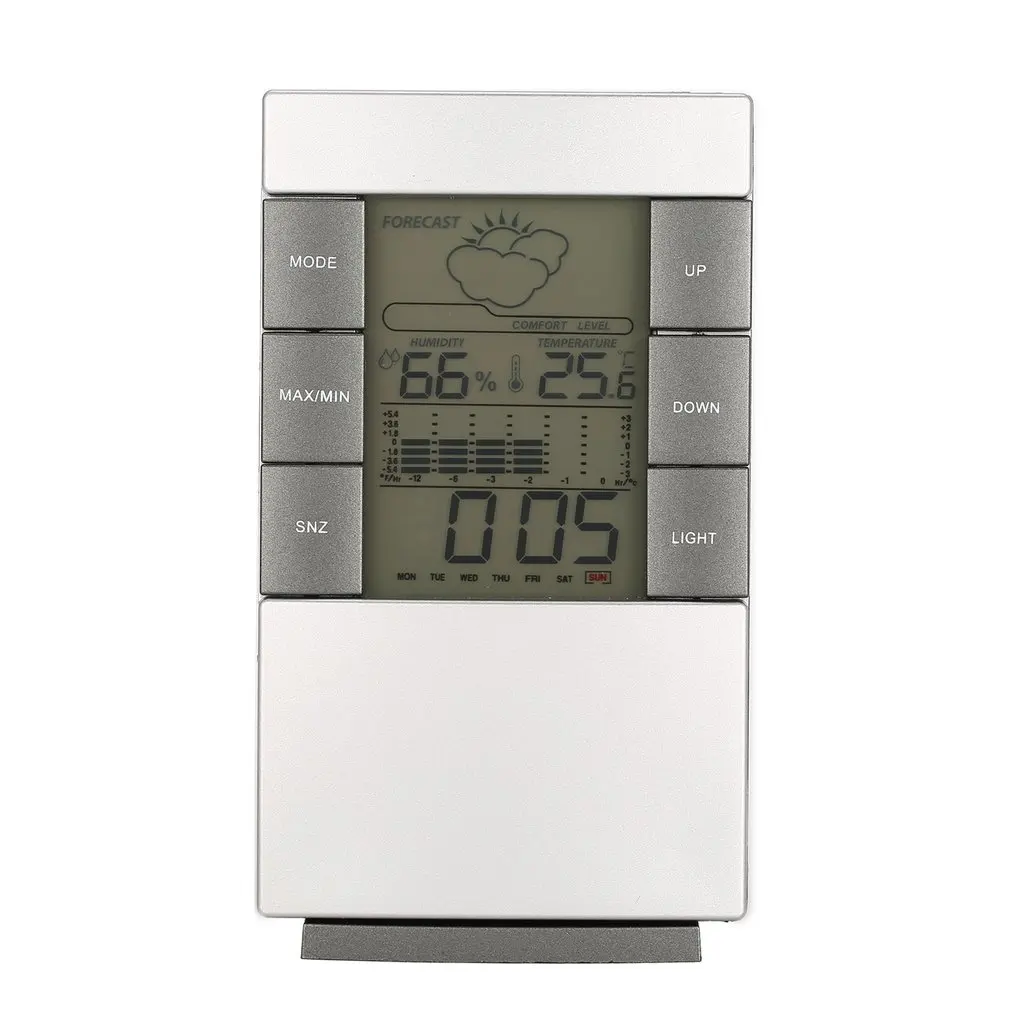 Portable Digital Temperature and Humidity Meter LCD Weather Station Clock Indoor Outdoor Thermometer Hygrometer | Инструменты