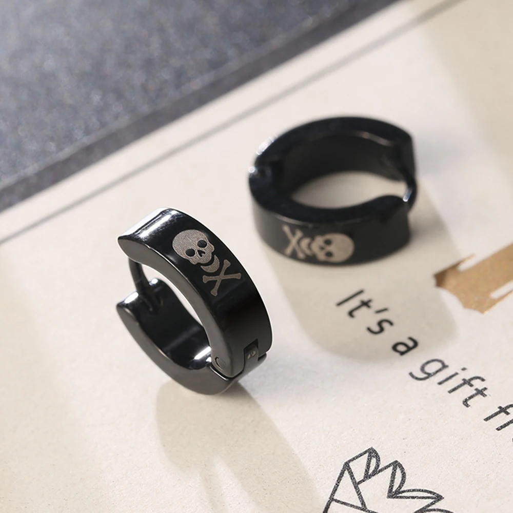 Octbyna Fashion Punk Cool Skull Ear Stud For Men Black Stainless Steel Clip Earrings Male Gift For Boyfriend Lover
Octbyna Fashion Punk Cool Skull Ear Stud For Men Black Stainless Steel Clip Earrings Male Gift For Boyfriend Lover
