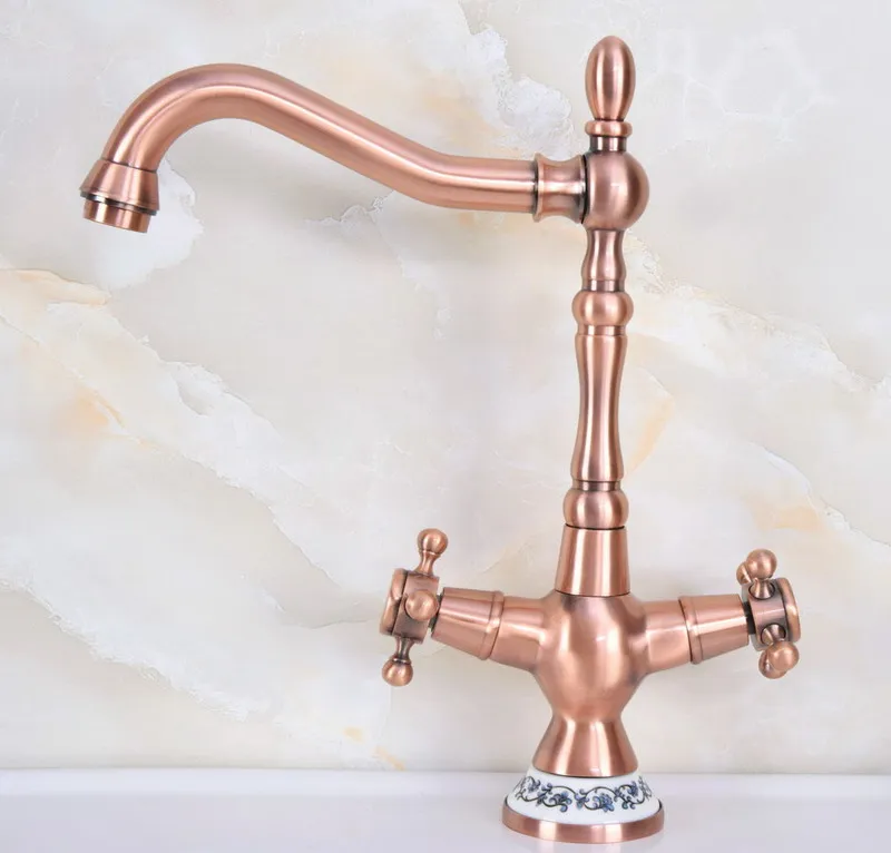 Basin Faucets Antique Red Copper Bathroom Sink Mixer Dual Handles Single Hole WC Bathroom Faucet Brass Hot and Cold Tap anf614
Basin Faucets Antique Red Copper Bathroom Sink Mixer Dual Handles Single Hole WC Bathroom Faucet Brass Hot and Cold Tap anf614