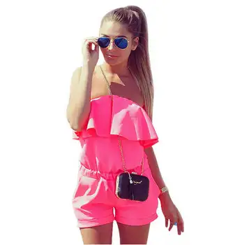 Women Rompers and Jumpsuit Sexy Strapless Fashion Solid Candy Color Summer Shorts Beach Playsuit
Women Rompers and Jumpsuit Sexy Strapless Fashion Solid Candy Color Summer Shorts Beach Playsuit