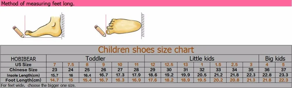 Pastry Shoe Size Chart