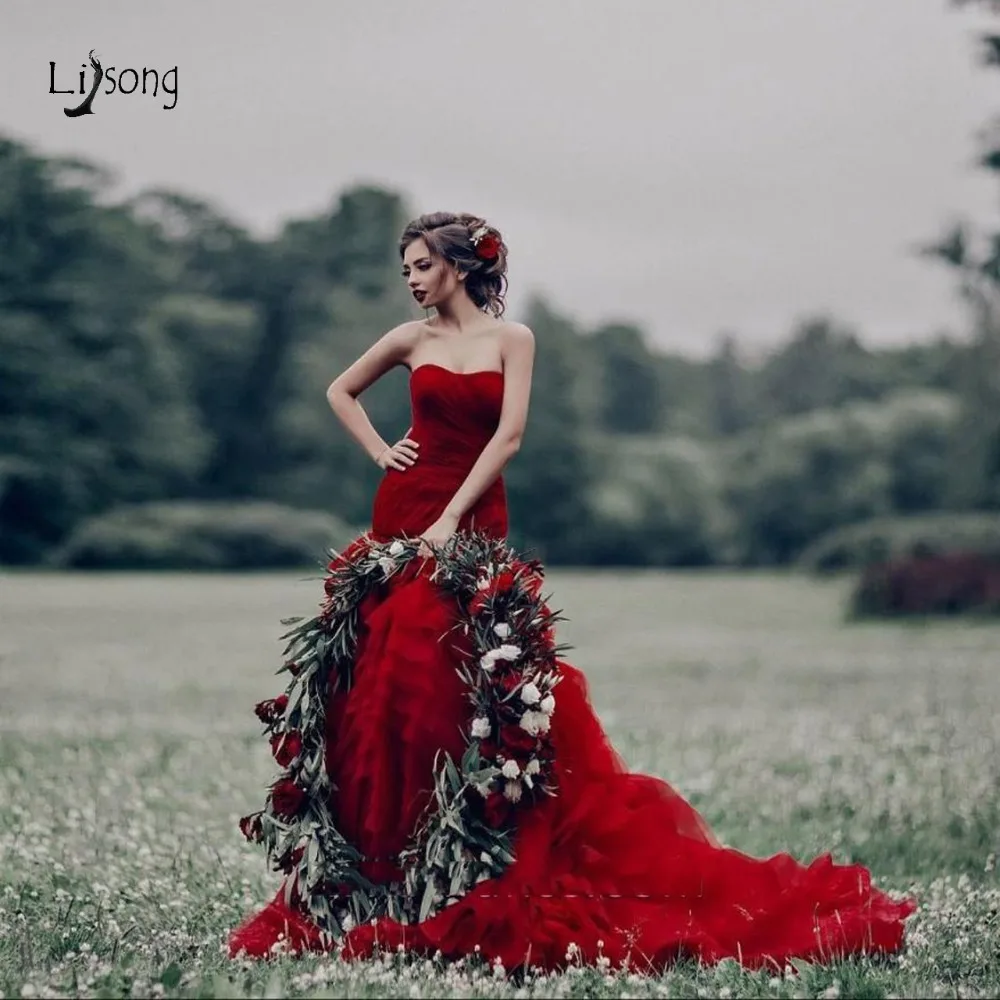 Vintage Wine Red Mermaid Wedding Dresses Ruffles Tiered Long Modest Bridal Gowns Off The Shoulder Lace Up Robe De Mariee
Vintage Wine Red Mermaid Wedding Dresses Ruffles Tiered Long Modest Bridal Gowns Off The Shoulder Lace Up Robe De Mariee