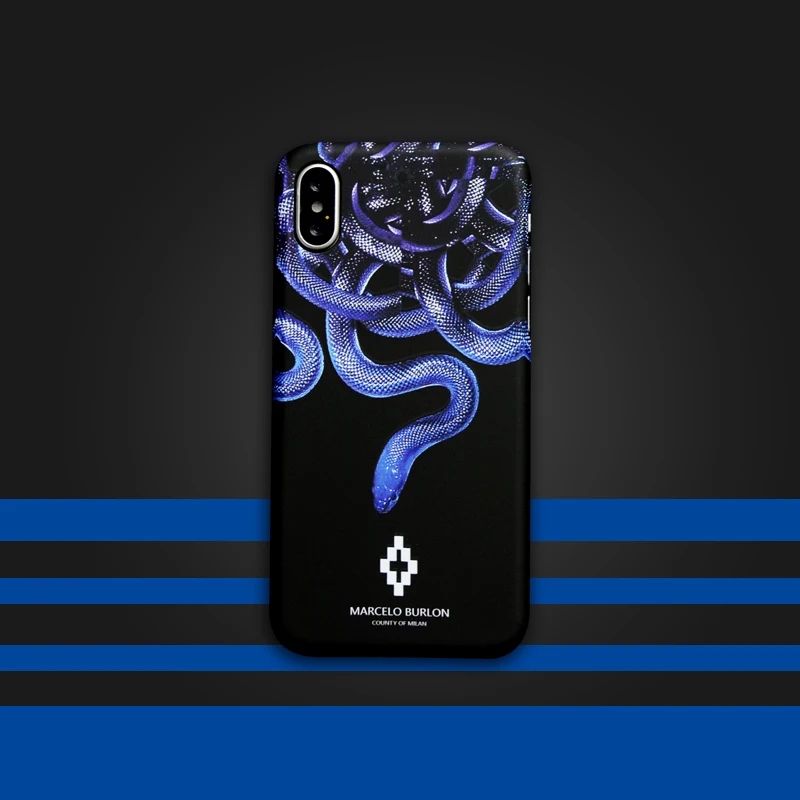 Marcelo Burlon MB cases for iphone 6 6plus 6s plus 7 7plus 8 X hard PC luxury plastic phone cover Fashion Tide Blue snake case
Marcelo Burlon MB cases for iphone 6 6plus 6s plus 7 7plus 8 X hard PC luxury plastic phone cover Fashion Tide Blue snake case
